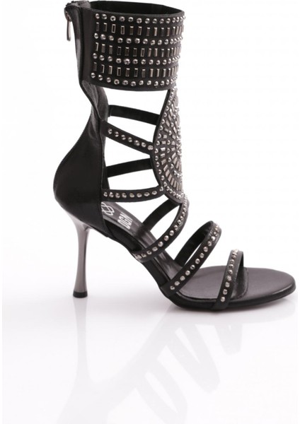 K1001 Kadin Troklu Topuklu Abiye Ayakkabi