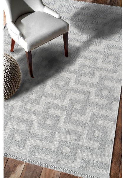 Trail Koleksiyonu 7509 Tozsuz Örgü Desenli Antre Oturma Odası Salon Mutfak Balkon Halı Yolluk