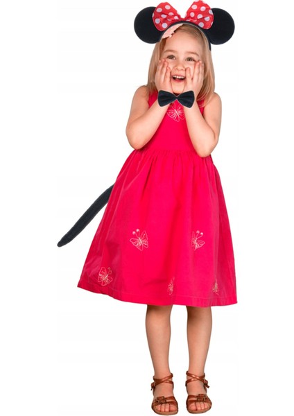 Colezium15 Minnie Mouse Kostüm Seti Taç Kuyruk Papyon Gösteri Seti (Clz) modelleri