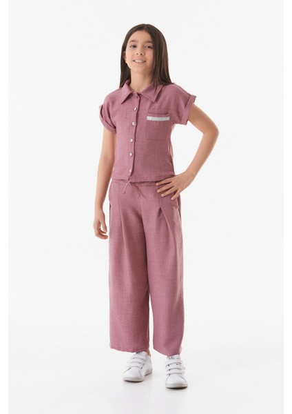 Cep Detaylı Düğmeli Kız Çocuk Gömlek fiyatları