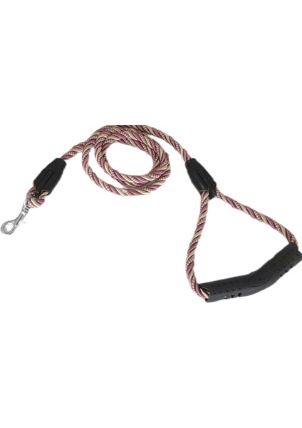 LISINYA205 Üçlü Sarmallı Köpek Gezdirme Halatı 1 CM-120 cm Lila Krem