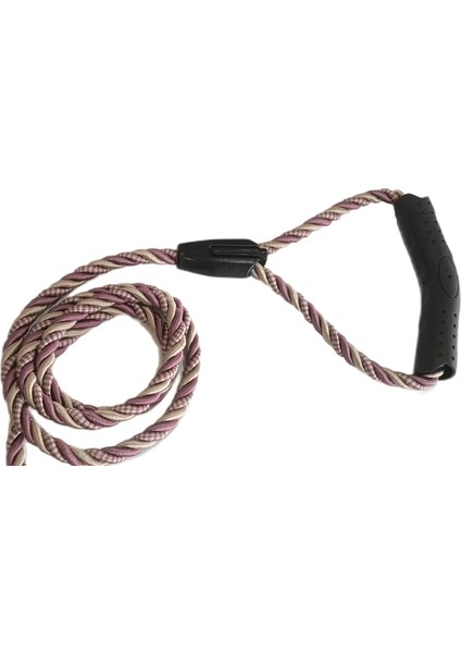 LISINYA205 Üçlü Sarmallı Köpek Gezdirme Halatı 1 CM-120 cm Lila Krem