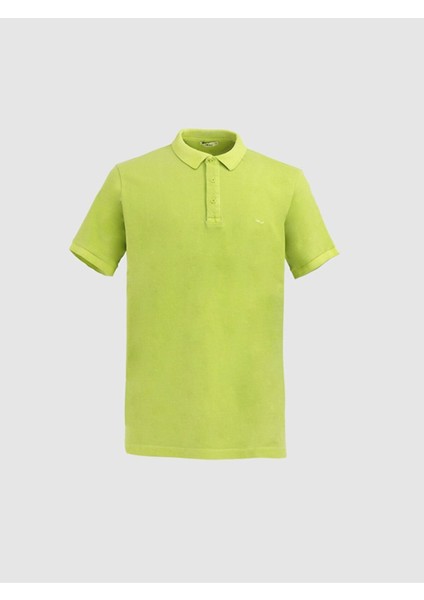 Erkek Polo Yaka Basıc Kısa Kol Regular Yeşil T-shırt