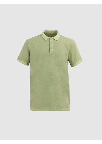 Erkek Polo Yaka Basıc Kısa Kol Regular Yeşil T-shırt