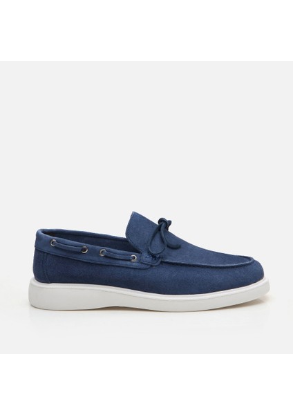 Hakiki Deri Mavi Erkek Loafer