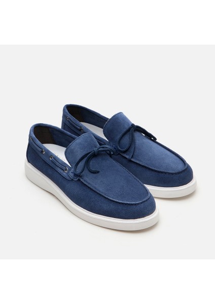 Hakiki Deri Mavi Erkek Loafer
