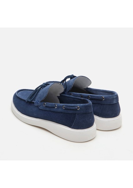 Hakiki Deri Mavi Erkek Loafer
