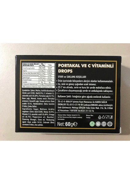 Bal ve Portakal Aromalı C Vitamini Pastil + Çinko - 24 Drops