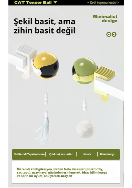 Akıllı Otomatik Tüy Komik Kedi Topu Oyuncak (Yurt Dışından)