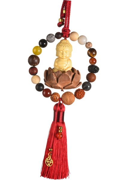 Buda Heykeli Kolye Evrensel Dekoratif Ahşap Feng Shui Dekor (Yurt Dışından) indirimleri