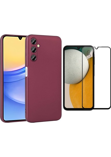 Samsung Galaxy A15 ile Uyumlu Telefon Kılıfı ve 5d Tam Kaplayan Cam Ekran Koruyucu