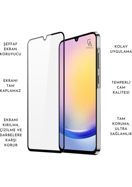 Samsung Galaxy A25 ile Uyumlu Telefon Kılıfı ve 5d Tam Kaplayan Cam Ekran Koruyucu