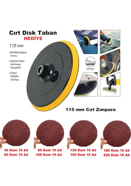 Cırt Zımpara Kağıdı 115 mm Paket 80 Adet