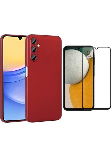 Samsung Galaxy A15 ile Uyumlu Telefon Kılıfı ve 5d Tam Kaplayan Cam Ekran Koruyucu