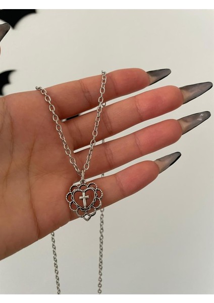 Gothic Cross Heart Kolye fiyatları