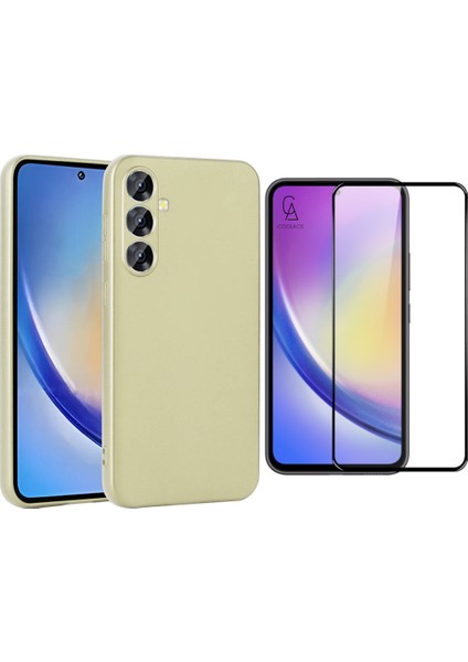 Samsung Galaxy A35 ile Uyumlu Telefon Kılıfı ve 5d Tam Kaplayan Cam Ekran Koruyucu