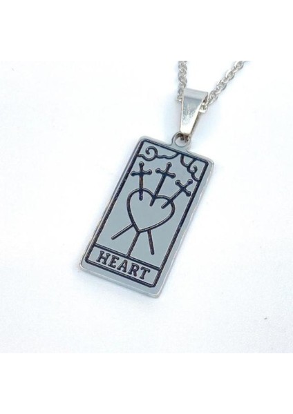 Vintage Tarot Kartı Heart Kolye