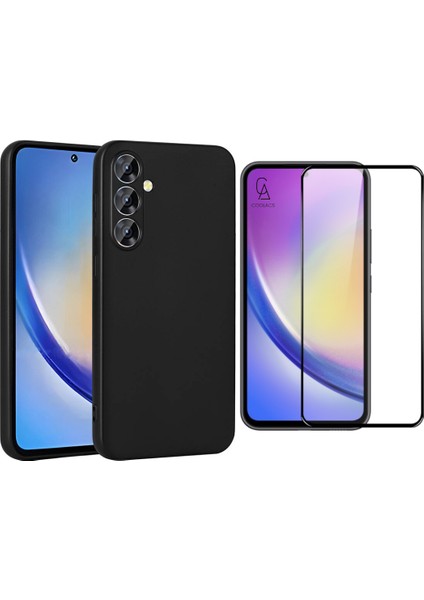 Samsung Galaxy A35 ile Uyumlu Telefon Kılıfı ve 5d Tam Kaplayan Cam Ekran Koruyucu