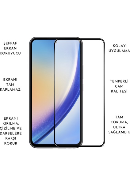 Samsung Galaxy A55 5g ile Uyumlu Telefon Kılıfı ve 5d Tam Kaplayan Cam Ekran Koruyucu