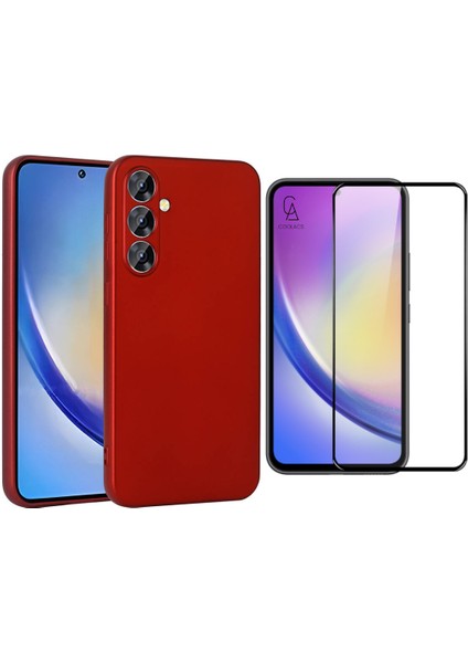 Samsung Galaxy A35 ile Uyumlu Telefon Kılıfı ve 5d Tam Kaplayan Cam Ekran Koruyucu