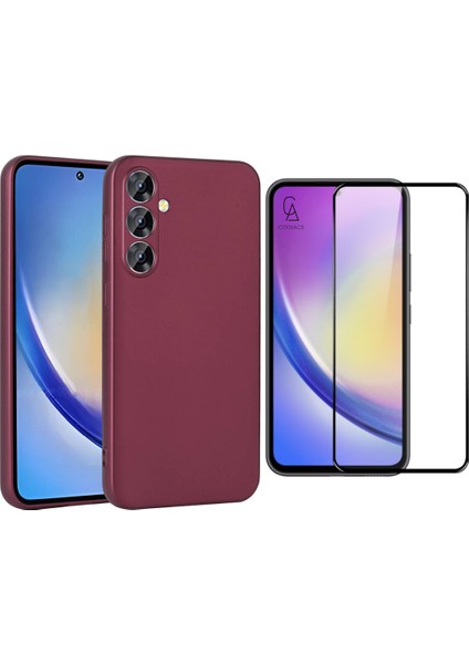 Samsung Galaxy A35 ile Uyumlu Telefon Kılıfı ve 5d Tam Kaplayan Cam Ekran Koruyucu