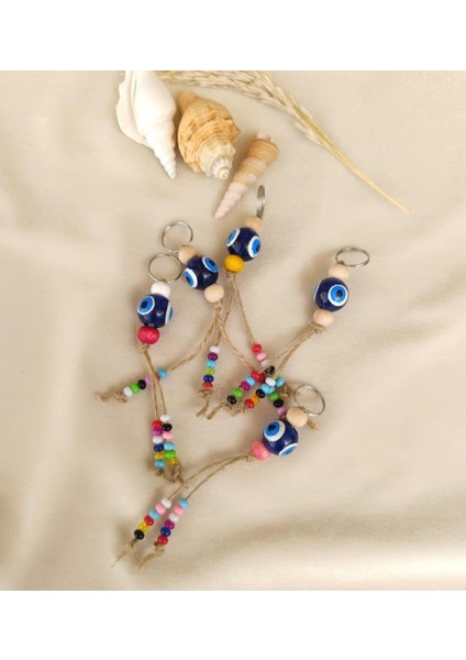 Nazar Boncuk Anahtarlık 5 Adet Kötü Göz Kovucu Hand Made Nazarlı Araba Süsü fırsatları