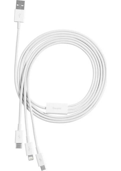 3in1 Micro Type-C iPhone Şarj Kablo Kısa Powerbank Kablosu Iphone 11 12 13 14 15 Pro Max Şarj