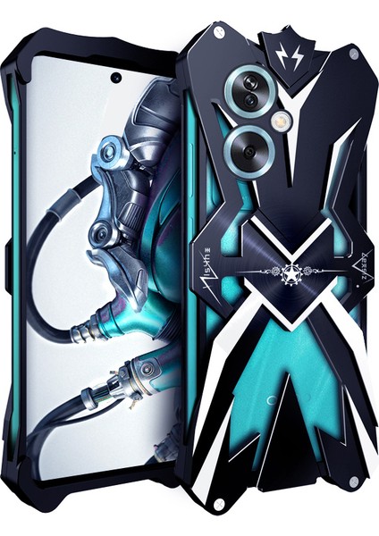 Oppo A79 5g Şok Emredilmiş Alüminyum Alaşım Siyah Telefon Kılıfı (Yurt Dışından)