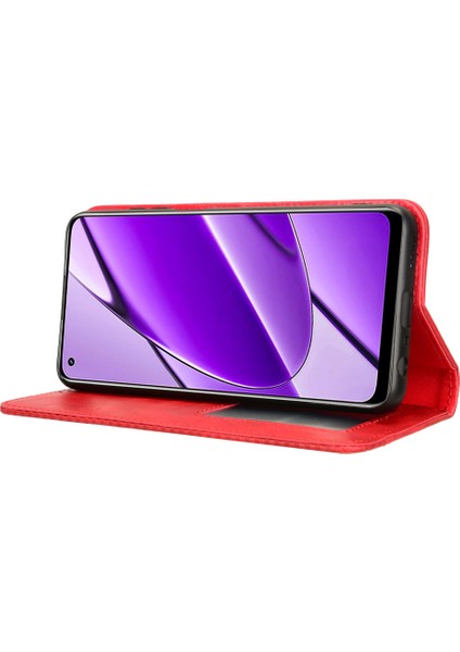 Realme 11 4g Retro Pu Deri Stand Telefon Kılıfı (Yurt Dışından)