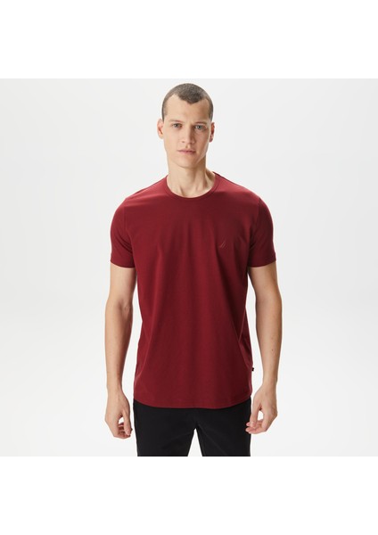 Nautıca Erkek Bordo Kısa Kollu T-Shirt V35009T.6Da