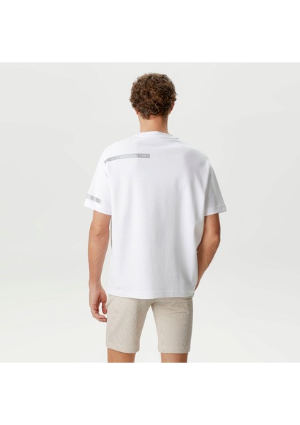 Nautıca Erkek Beyaz Oversıze Kısa Kollu T-Shirt V45234T.1Bw