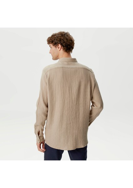 Nautıca Erkek Bej Classıc Fıt Uzun Kollu Gömlek W45458T.2TK fiyatları