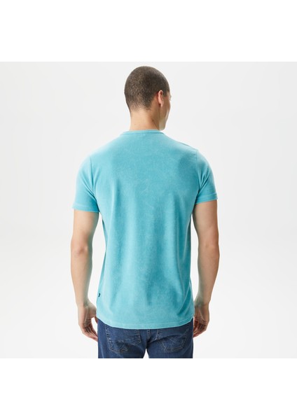 Erkek Mavi Standart Fıt Kısa Kollu T-Shırt V35004T.45Q fiyatları