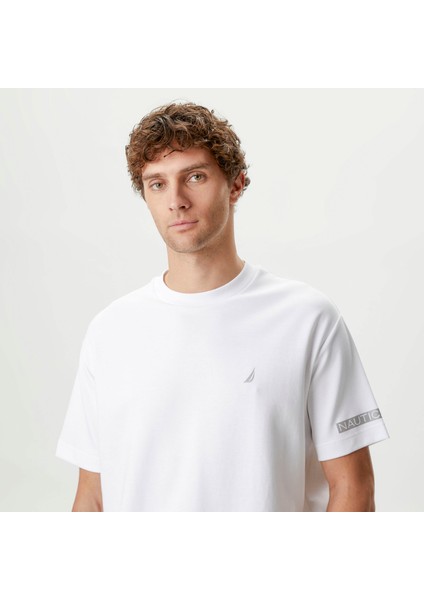 Nautıca Erkek Beyaz Oversıze Kısa Kollu T-Shirt V45234T.1Bw