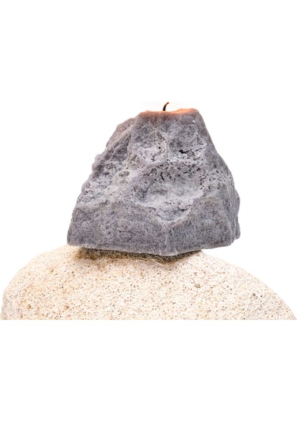 11 cm Dekoratif Gri Doğal Kaya Taşı Mum modelleri