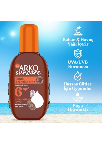 Suncare Spf6 Bronzlaştırıcı Güneş Yağı Sprey 220 ml