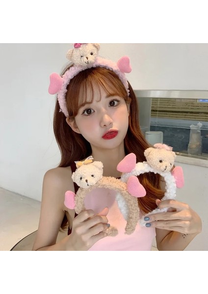 No.15 Boyutu Sevimli Kalp Ayı Bantlar Kadınlar Için Şapkalar Teddy Kürk Kuzu Yün Kafa Bandı Kız Için Türban Scrunchies Ins Saç Aksesuarları (Yurt Dışından) modelleri