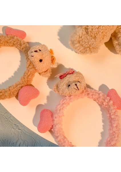 No.15 Boyutu Sevimli Kalp Ayı Bantlar Kadınlar Için Şapkalar Teddy Kürk Kuzu Yün Kafa Bandı Kız Için Türban Scrunchies Ins Saç Aksesuarları (Yurt Dışından) indirimleri