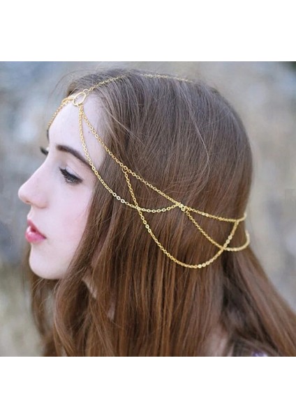 Altın Peri Mizaç Basit Püskül Zincir Saç Bandı Saç Aksesuarları Kadın Moda Güzel Şapkalar Kız Kafa Zincir Takı Kafa Bandı (Yurt Dışından) fiyatları
