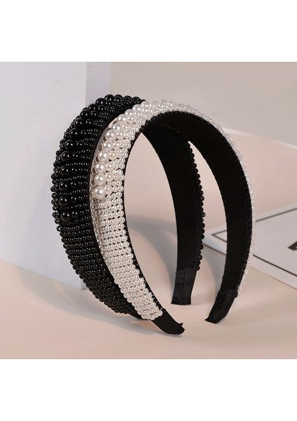 L Boyutu El Yapımı Boncuklu Inci Bantlar Kadınlar Için Tasarımcı Çemberler Yay Gelin Düğün Hairbands Kızlar Lüks Şapkalar Saç Aksesuarları (Yurt Dışından) modelleri