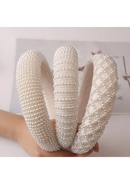 L Boyutu El Yapımı Boncuklu Inci Bantlar Kadınlar Için Tasarımcı Çemberler Yay Gelin Düğün Hairbands Kızlar Lüks Şapkalar Saç Aksesuarları (Yurt Dışından) fırsatları