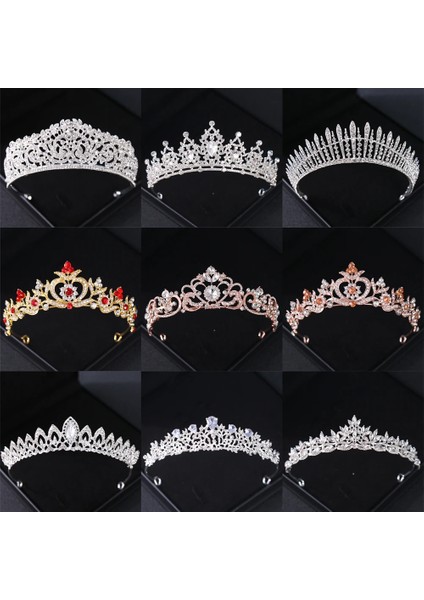 Pembe Barok Kristal Rhinestone Prenses Saç Tacı Diadem Kadınlar Için Gelin Düğün Saç Aksesuarları Takı Kraliçe Parti Kafa Bandı (Yurt Dışından) fiyatları