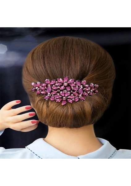 A14 Kore Kristal Zarif Kıvırcık Saç Headdress Rhinestone Alaşım Çiçek Saç Tokası Kadınlar Için (Yurt Dışından) fırsatları