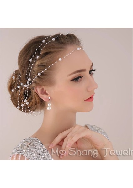 Altın Rengi Simüle Inci Gelin Hairband El Yapımı Inci Yumuşak Zincir Kafa Bandı Gelin Saç Aksesuarları Düğün Gelin (Yurt Dışından) fiyatları