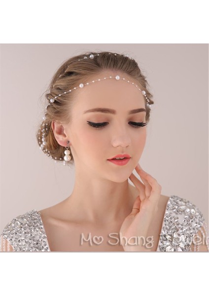 Altın Rengi Simüle Inci Gelin Hairband El Yapımı Inci Yumuşak Zincir Kafa Bandı Gelin Saç Aksesuarları Düğün Gelin (Yurt Dışından) fırsatları
