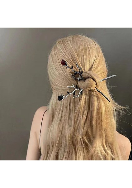 No.11 Boyutu Fashioese Firkete Saç Tokası Gül Çiçek Kristal Şube Metal Doku Vintage Saç Aksesuarları Kadınlar Için Şapkalar Takı (Yurt Dışından) fiyatları
