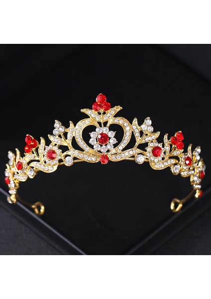 Mavi Barok Kristal Rhinestone Prenses Saç Tacı Diadem Kadınlar Için Gelin Düğün Saç Aksesuarları Takı Kraliçe Parti Kafa Bandı (Yurt Dışından)