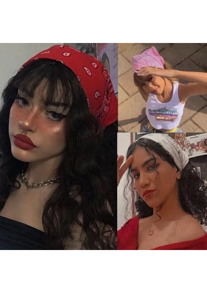 NO.70125 Boyutu Letapı Moda Kadın Bandana Eşarp Kız Çocuklar Punk Kare Bandanalar Şapkalar Bohemian Başörtüsü Bantlar Saç Aksesuarları (Yurt Dışından) fırsatları