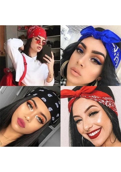 NO.70125 Boyutu Letapı Moda Kadın Bandana Eşarp Kız Çocuklar Punk Kare Bandanalar Şapkalar Bohemian Başörtüsü Bantlar Saç Aksesuarları (Yurt Dışından) indirimleri