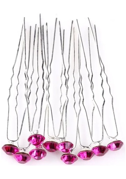 Fuşya Strass Rhinestone Kristal Saç Kadın Kızlar Için Parti Düğün Gelin Gümüş Tokalar Saç Klipleri Saç Aksesuarları (Yurt Dışından)